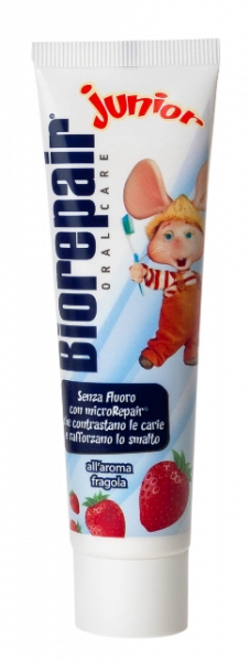 Biorepair® Junior - jahodová pasta pro děti bez fluoridů, 50 ml
