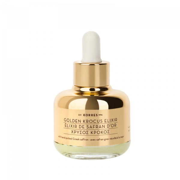 KORRES GOLDEN KROCUS Ageless Saffron Elixir Serum – šafránový elixír proti stárnutí pleti, 30 ml