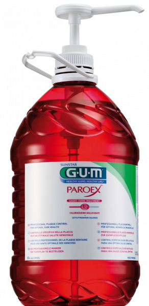GUM PAROEX ústní voda (výplach, CHX 0,12 % + CPC 0,05 %), 5 l s plastovou pumpou