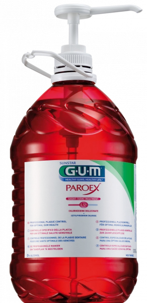GUM PAROEX ústní voda (výplach, CHX 0,12 % + CPC 0,05 %), 5 l s plastovou pumpou
