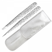 Tweezerman Petite Tweeze Set Regency Collection sada dvou ocelových pinzet v pouzdře