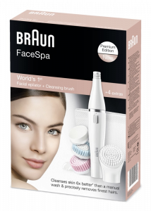 Braun Face 851 SPA epilátor na obličej s čisticím kartáčkem v jednom