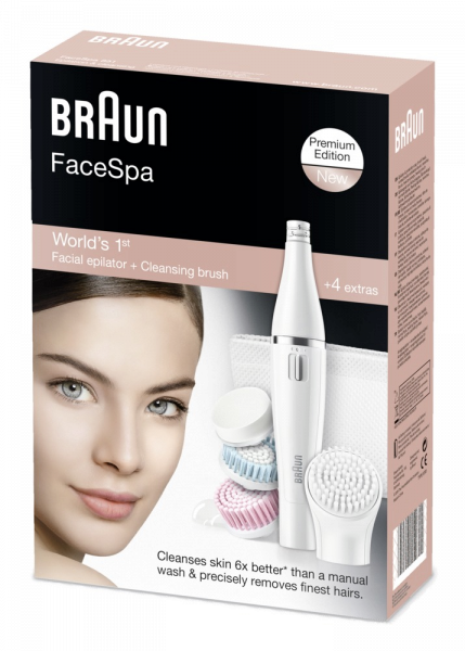 Braun Face 851 SPA epilátor na obličej s čisticím kartáčkem v jednom