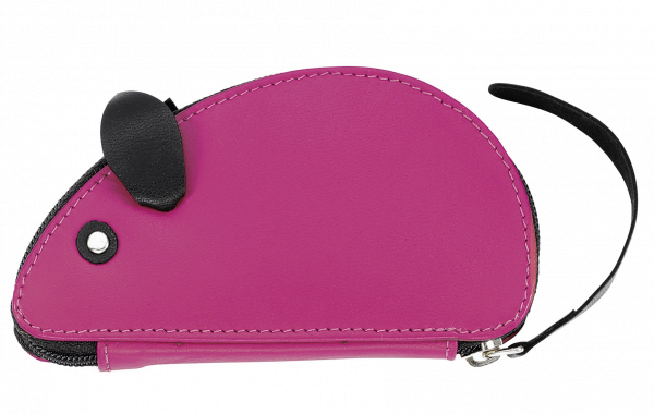 ZWILLING manikúra ve tvaru myšky, kožená, růžová, 3 části