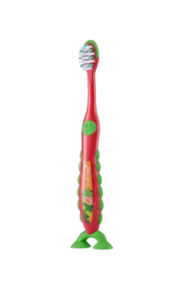 Brush-baby Dinosaur FlossBrush™, dětský zubní kartáček s dinosaury, 2 ks, 3-6 let