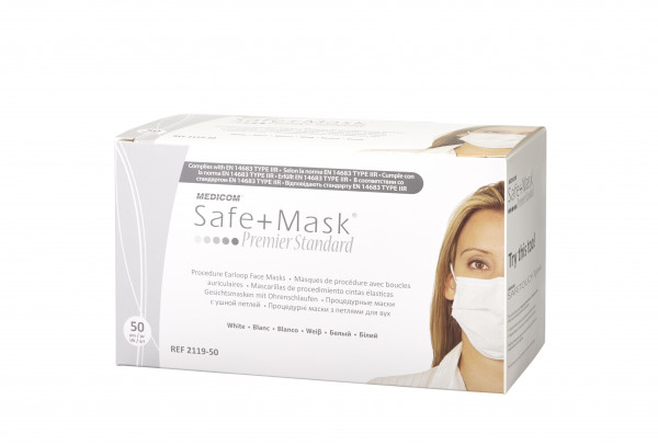 Medicom Safe Mask IIR chirurgická bílá ústenka, 50 ks