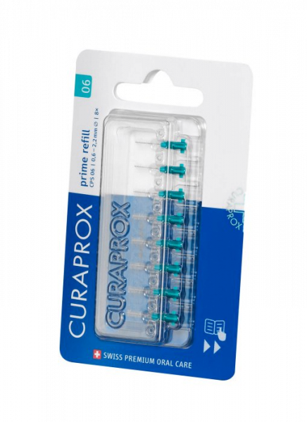 Curaprox CPS 06 prime 8 ks blister refill, tyrkysové