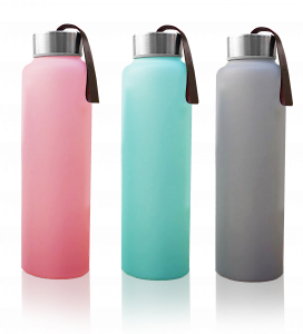 Everyday Baby skleněná láhev na vodu, 400 ml, šedá