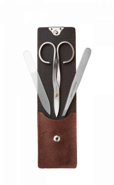 Tweezerman Manikúra BROWN - set nůžtiček, pinzety a pilníku na nehty