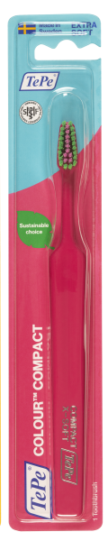 TePe Colour Compact x-soft, zubní kartáček, tmavě růžový