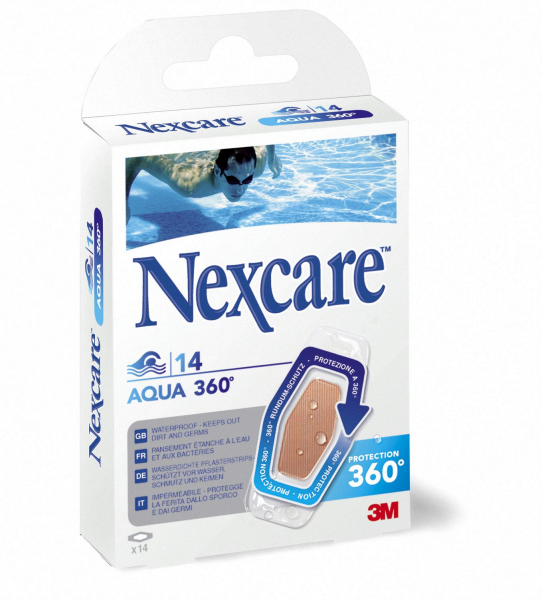 3M Nexcare náplasti voděodolné AQUA (360° ochrana rány), 14 ks