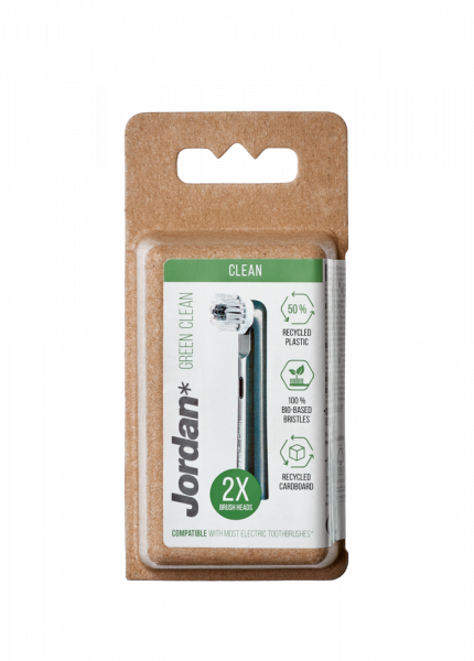 Jordan Green Clean, ekologické kartáčkové hlavice z recyklovaného plastu, 2 ks