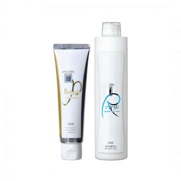APAGARD SADA - zubní pasta APAGARD Premio a remineralizační ústní mléko APAGARD RIN-SU