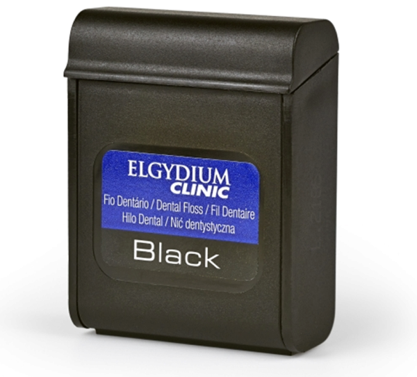 ELGYDIUM Clinic černá zubní nit bez příchuti, 50 m