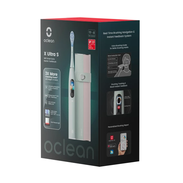 Oclean X Ultra Set Green pouzdro a sonický kartáček, zelený