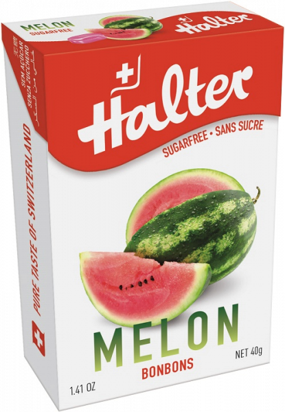 Halter Meloun (Water Melon), bonbóny bez cukru, 40 g