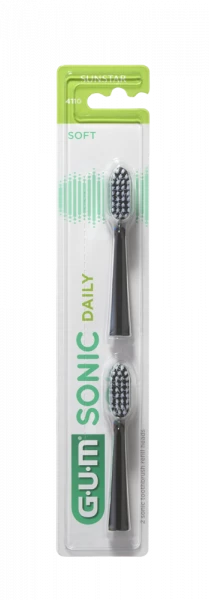 GUM ActiVital Sonic Daily náhradní hlavice, soft, černé, 2 ks
