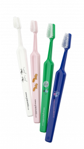 TePe Select Compact x-soft, zubní kartáček s logem Pink Bubble, růžový