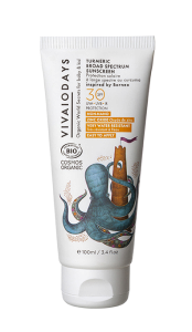 VIVAIODAYS BIO Voděodolný opalovací krém SPF 30 s kurkumou, 100 ml