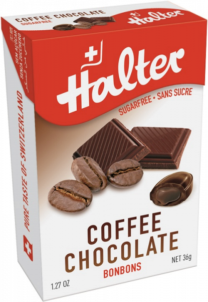 Halter Čoko Káva (Coffee Chocolate), bonbóny bez cukru, 36 g