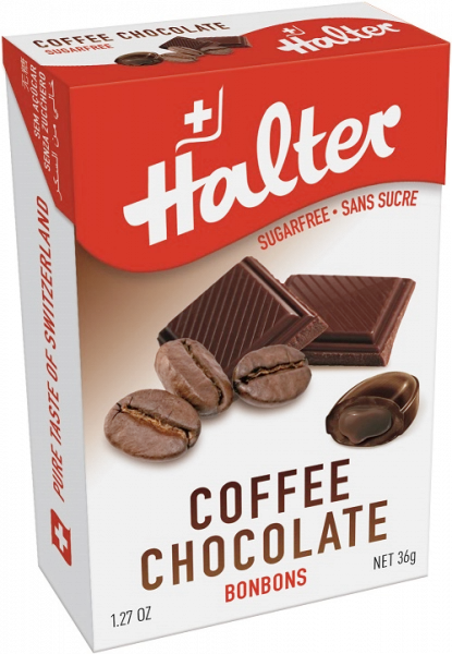 Halter Čoko Káva (Coffee Chocolate), bonbóny bez cukru, 36 g