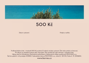 KORRES dárkový šek v hodnotě 500 Kč