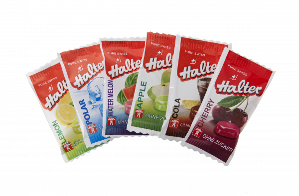 Halter MIX FRUIT bonbóny bez cukru, jednotlivě balené, 500 ks