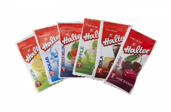 Halter MIX FRUIT bonbóny bez cukru, jednotlivě balené, 500 ks
