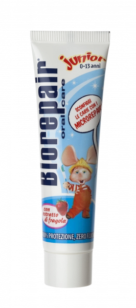 Biorepair Junior Topo Gigio - jahodová pasta pro děti bez fluoridů, 50 ml