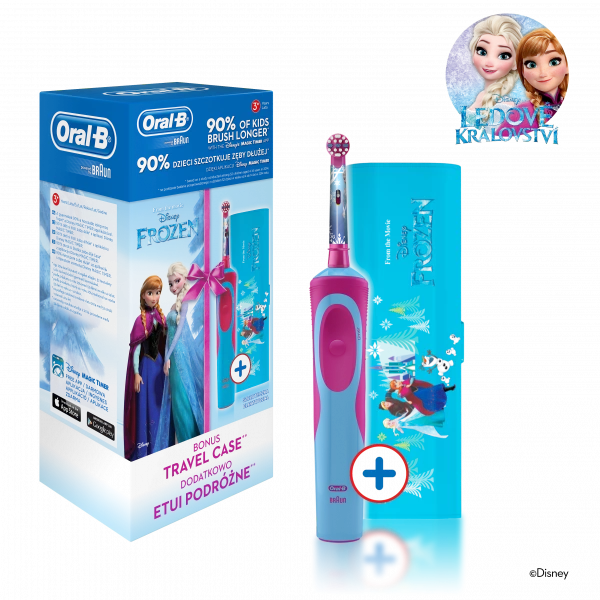 Oral-B Vitality KIDS Frozen dětský elektrický kartáček s cestovním pouzdrem