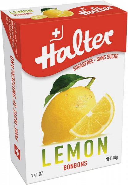 Halter Citron (Lemon), bonbóny bez cukru, 40 g