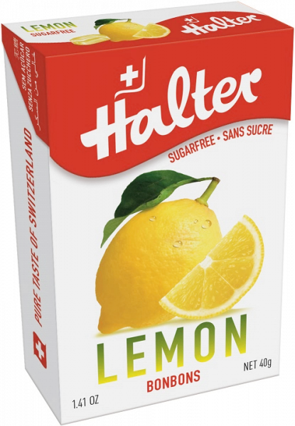 Halter Citron (Lemon), bonbóny bez cukru, 40 g