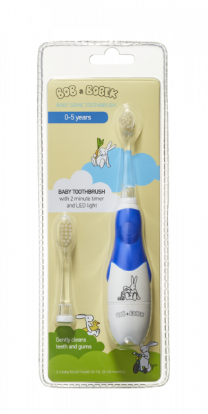 Bob a Bobek baby sonický dětský kartáček, Dark Blue, 0-5 let