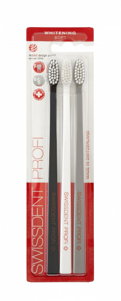 SWISSDENT WHITENING zubní kartáčky Soft (2+1 zdarma), BASEL