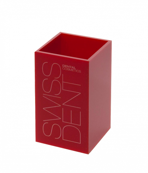 SWISSDENT stojánek na kartáčky a pastu, červený