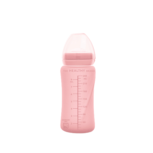 Everyday Baby skleněná láhev s brčkem 240 ml, Rose Pink