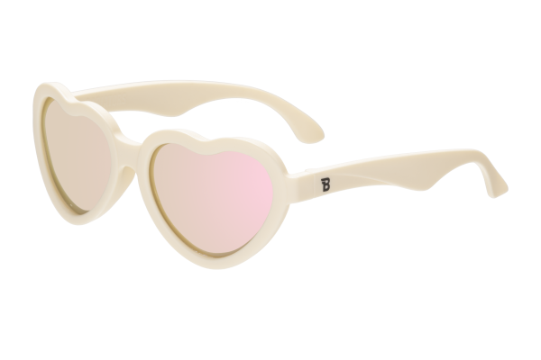 BABIATORS Polarized Hearts Sweet Cream, polarizační zrcadlové sluneční brýle, krémové, 0-2 roky