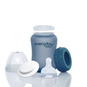 Everyday Baby skleněná láhev s termo senzorem 150 ml, Blueberry