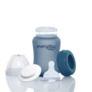 Everyday Baby skleněná láhev s termo senzorem 150 ml, Blueberry