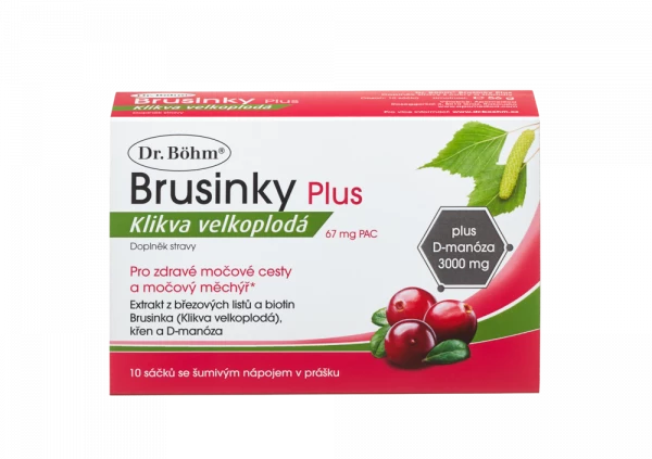 Dr. Böhm Brusinky Plus, Klikva velkoplodá 67 mg PAC, 10 sáčků