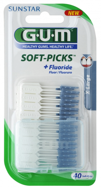 GUM Soft-Picks X-Large masážní mezizubní kartáčky s fluoridy, ISO 4, 40 ks