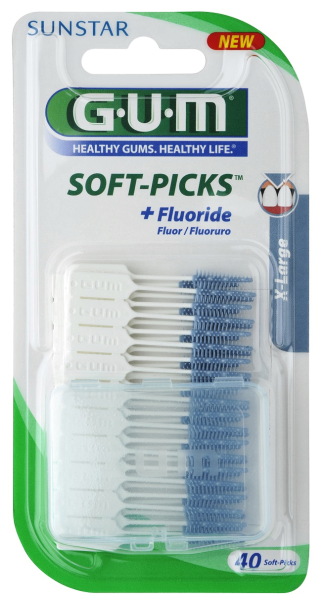 GUM Soft-Picks X-Large masážní mezizubní kartáčky s fluoridy, ISO 4, 40 ks