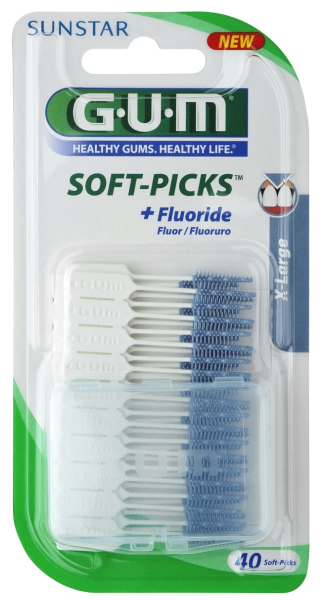 GUM Soft-Picks X-Large masážní mezizubní kartáčky s fluoridy, ISO 4, 40 ks