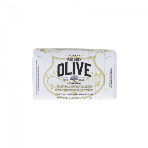 KORRES Pure Greek Olive tuhé mýdlo s vůní olivového květu, 125 g
