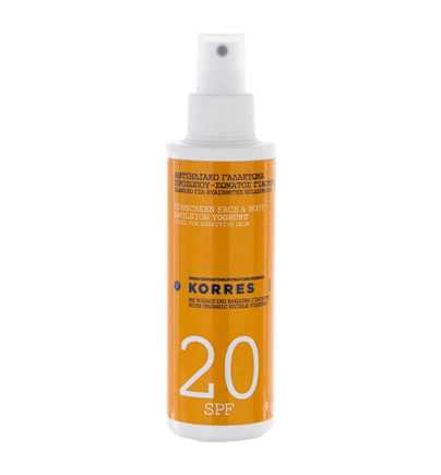 KORRES Sunscreen Emulsion Yoghurt - emulze na opalování SPF20, 150 ml