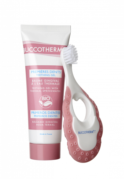 Buccotherm sada pro batolata - BIO masážní zklidňující gel, 50 ml + kartáček na první zoubky