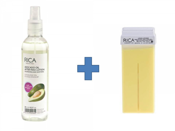 Rica After Wax Lotion With Avocado Oil - Olej po depilaci s avokádem 250 ml + Vosk 100 ml