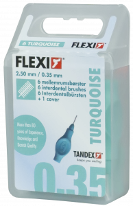 Tandex Flexi mezizubní kartáčky tyrkysové 0,35 mm, 25 ks+krytek