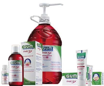 GUM PAROEX ústní voda (výplach, CHX 0,12 % + CPC 0,05 %), 5 l s plastovou pumpou