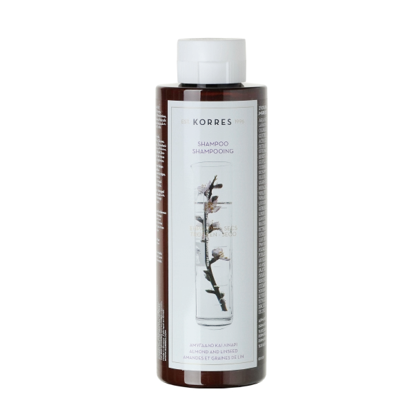 KORRES Hair - šampon pro suché a poškozené vlasy, mandle a lněné semínko, 250 ml